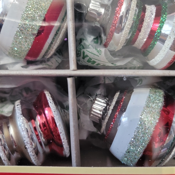 NEW 12 Christopher Radko Shiny Brite Glass Christmas Tree Ornaments - Picture 4 of 4